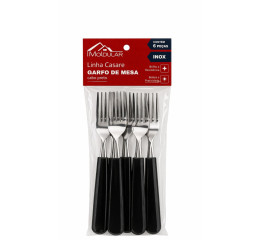 GARFO P/MESA INOX CABO PTO C/6PÇS MR397